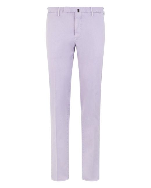 Slowear Purple Slim Fit Cotton Pants for men