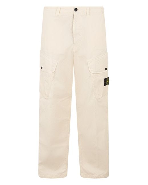 Stone Island Natural Loose Pants With Pockets for men