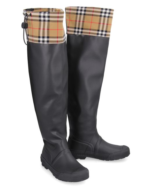 Burberry Rain Boots Vintage Check in Black - Save 26% - Lyst