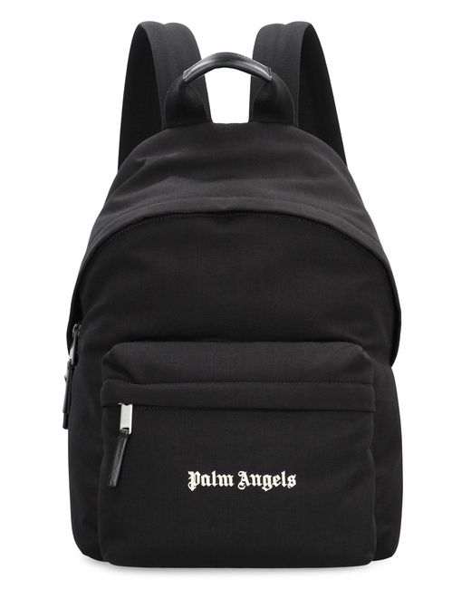 Palm Angels Black Backpack With Logo for men