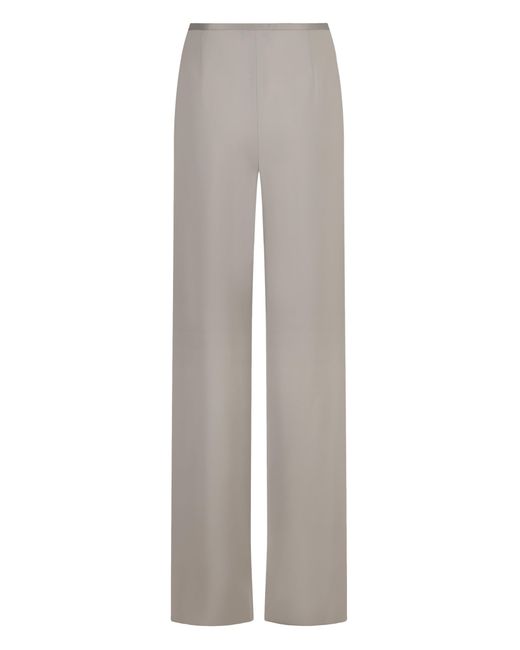 Emporio Armani Gray Crepe Wide-Leg Trousers