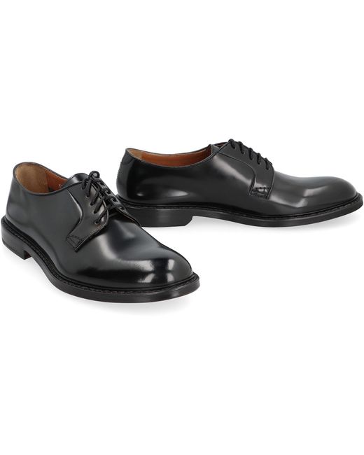 Doucal's Black Leather Lace-up Shoes for men
