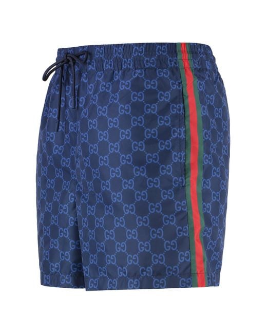 Gucci Blue Nylon Swim Shorts for men