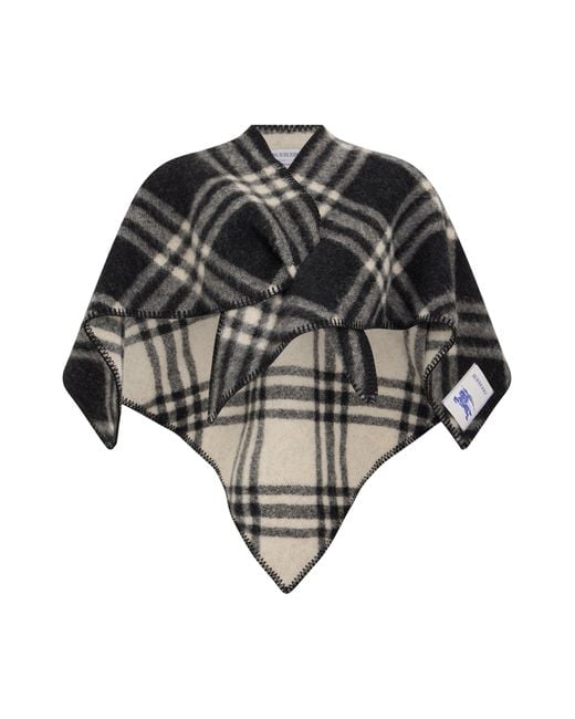 Burberry Black Tartan Poncho