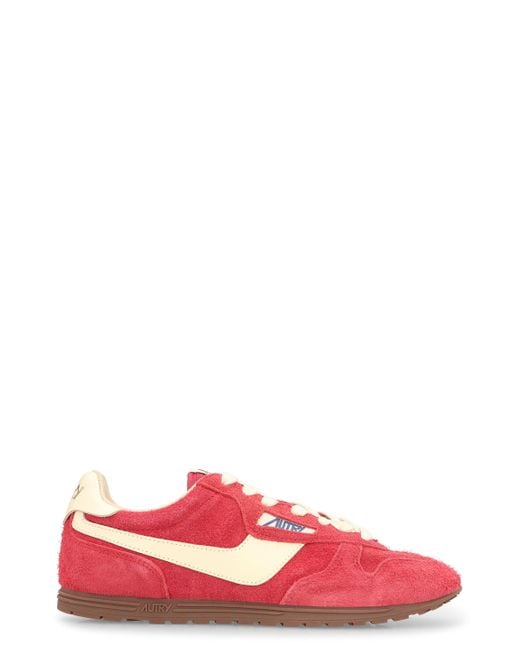 Autry Red Windspin Low-Top Sneakers