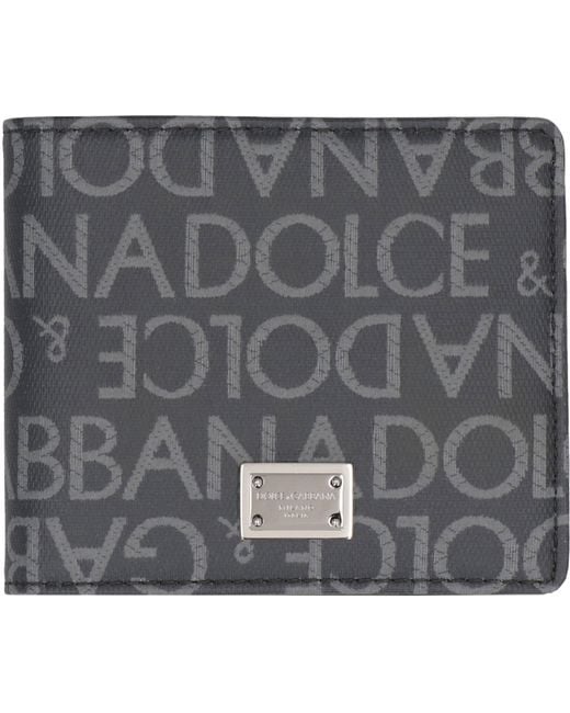 Dolce & Gabbana Gray Jacquard Logo Wallet for men