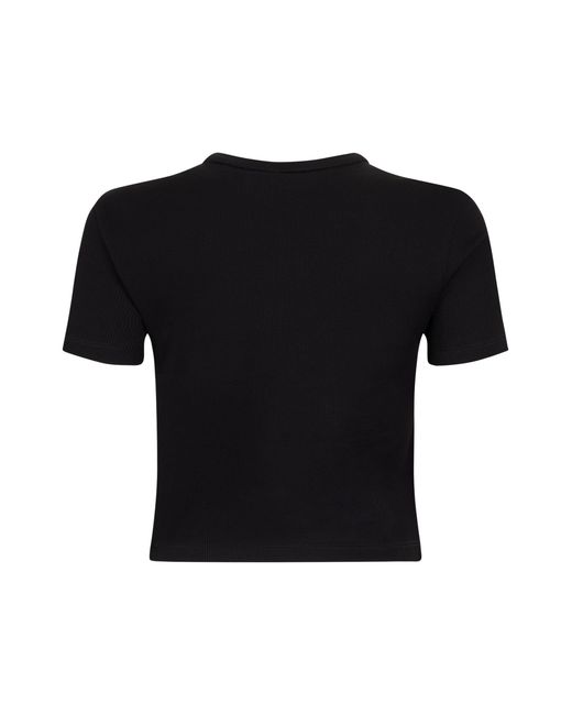 Fendi Black Cotton Ribbed T-Shirt