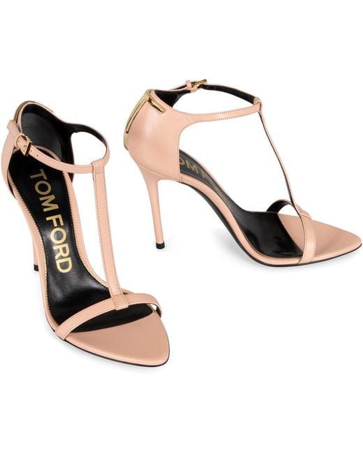 Tom Ford White Heeled Leather Sandals
