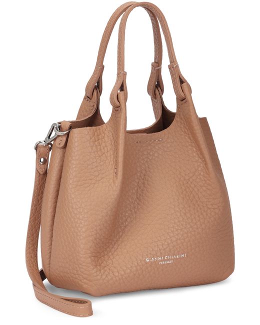 Gianni Chiarini Brown Dua Bubble Double Leather Handbag