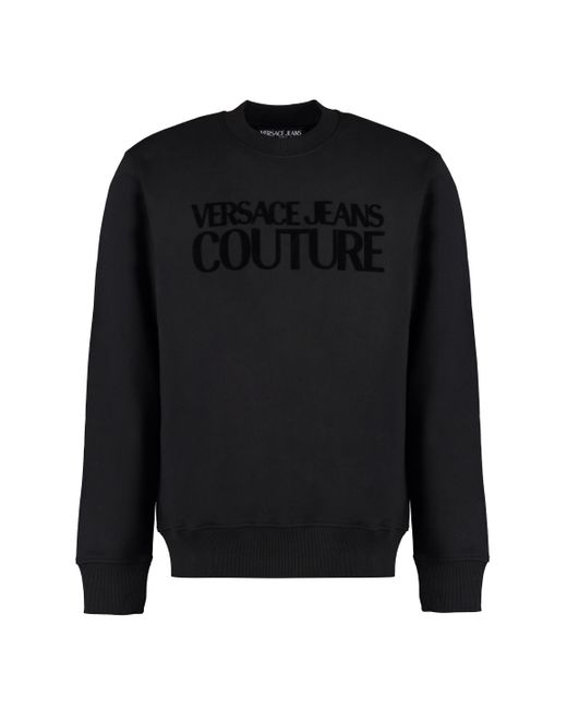 Versace Jeans Black Cotton Crew-neck Sweatshirt for men