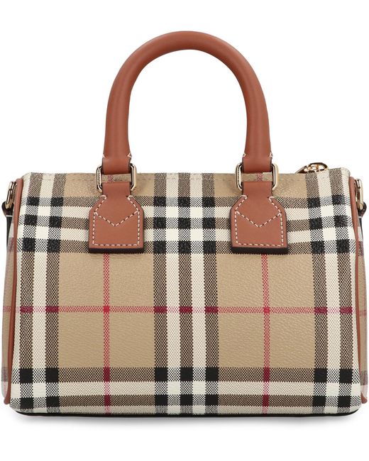 Burberry Brown Mini Bowling Bag Check