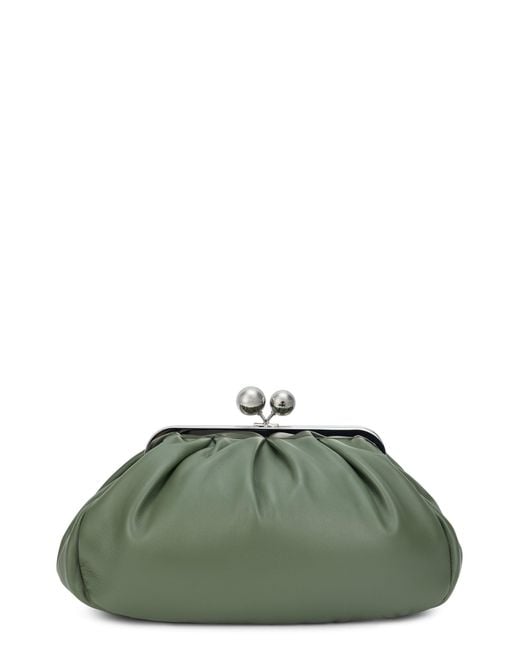 Weekend by Maxmara Green Clutch With Metal Closure