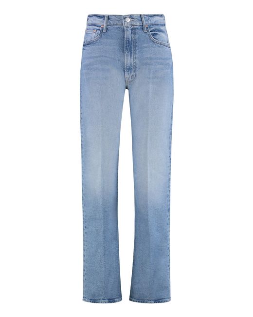 Mother Blue The Lasso 5-pocket Straight-leg Jeans