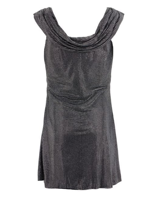 GIUSEPPE DI MORABITO Gray Mini Dress With Rhinestones