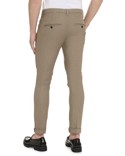 Dondup Gray Cotton Chino Trousers for men