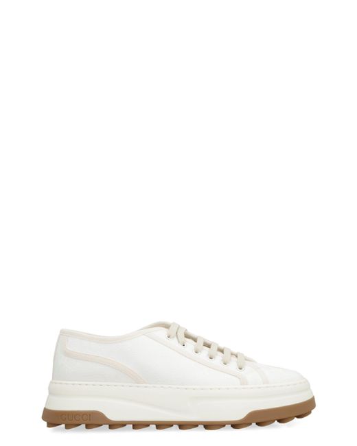 Gucci White Fabric Low-Top Sneakers for men