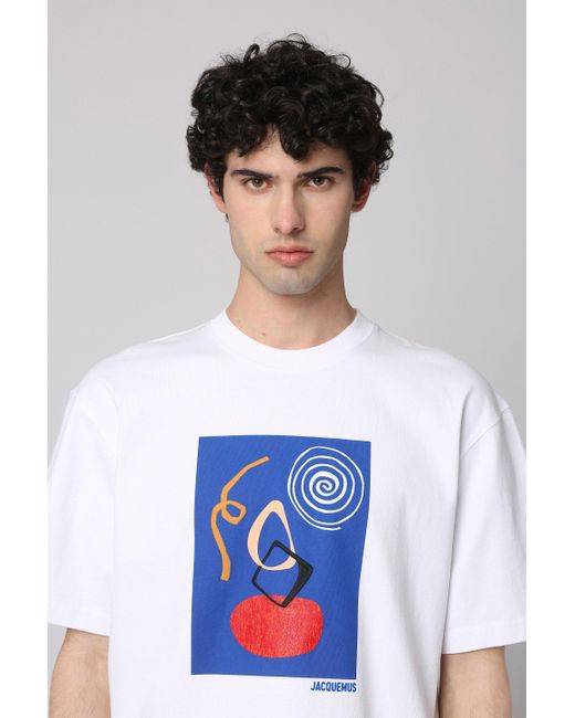 T-shirt girocollo Cuadro in cotone di Jacquemus in Blue da Uomo
