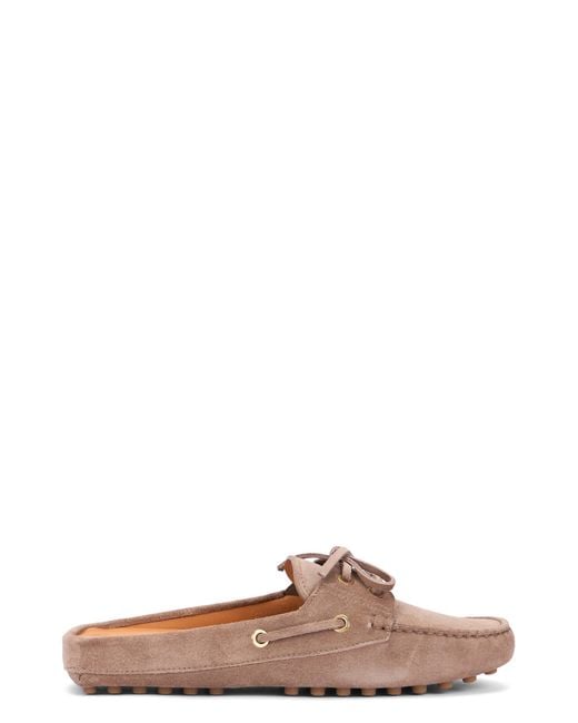 Tod's Brown Suede Moccasin Sandal