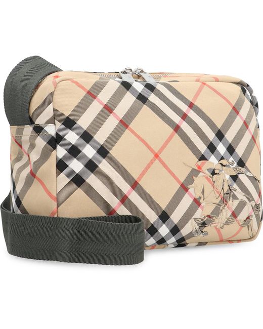 Burberry Gray Check Crossbody Bag for men