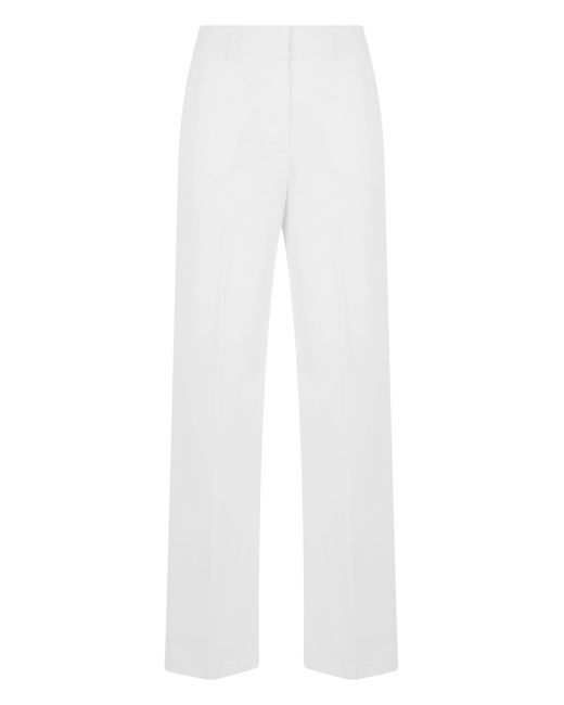 Peserico White Straight Cotton Pants