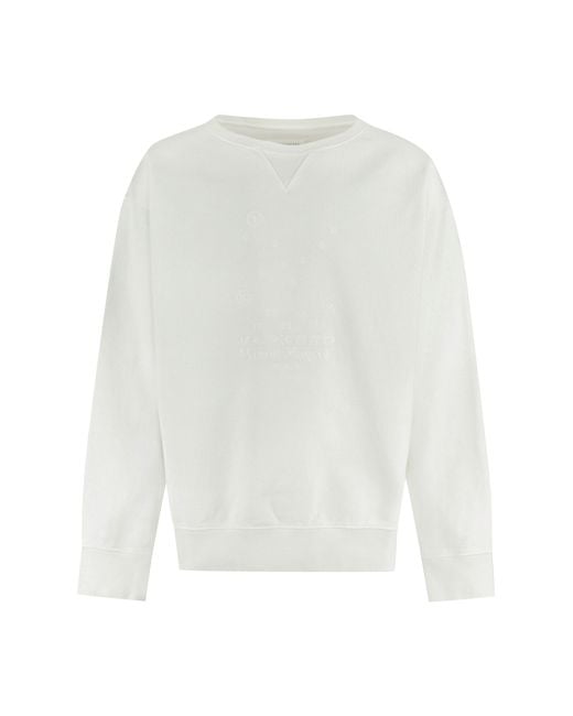 Maison Margiela White Cotton Crew-neck Sweatshirt for men