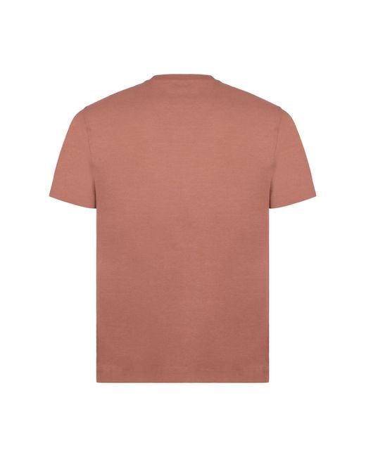 Slowear Pink Crew Neck Cotton T-Shirt for men