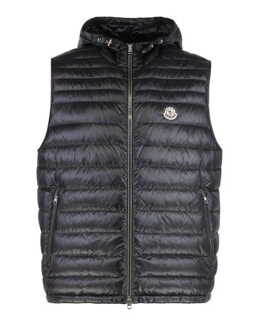 Moncler Black Orant Padded Vest With Hood for men