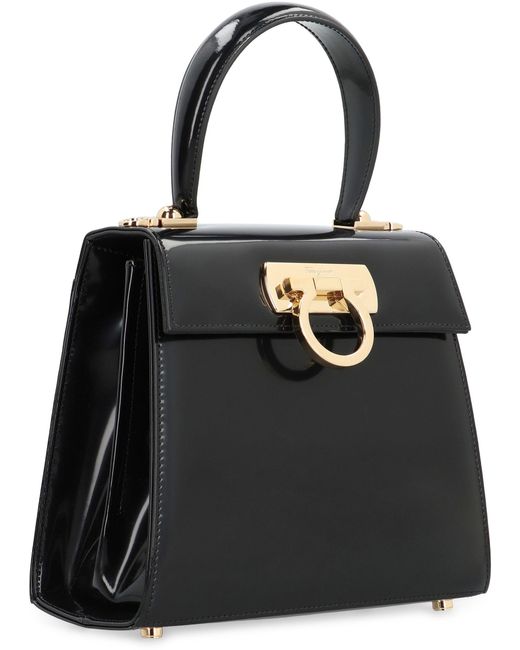 Ferragamo Black Iconic Leather Handbag