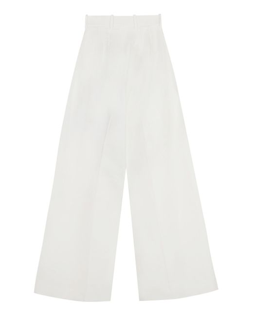 Nina Ricci White Cotton-linen Trousers