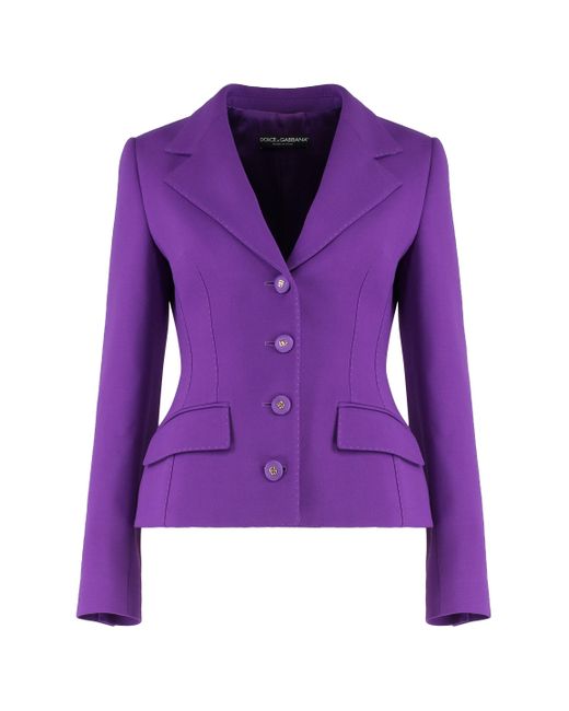 Giacca Dolce in crêpe di lana di Dolce & Gabbana in Purple