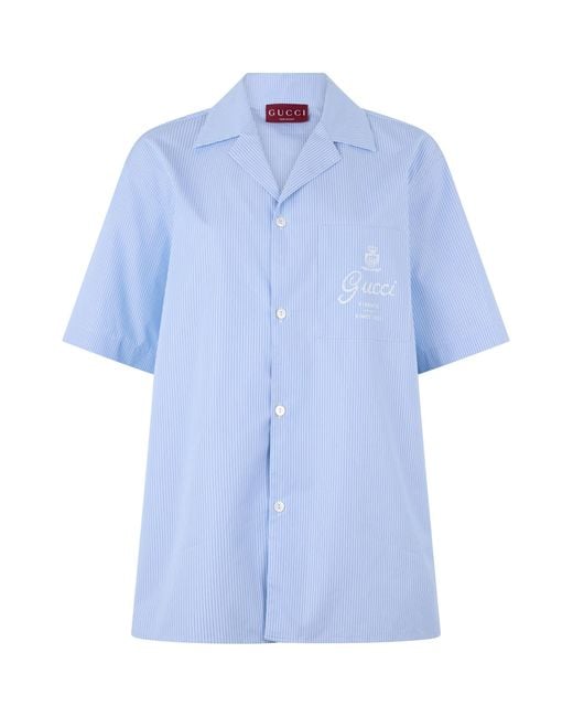 Gucci Blue Bowling Shirt for men