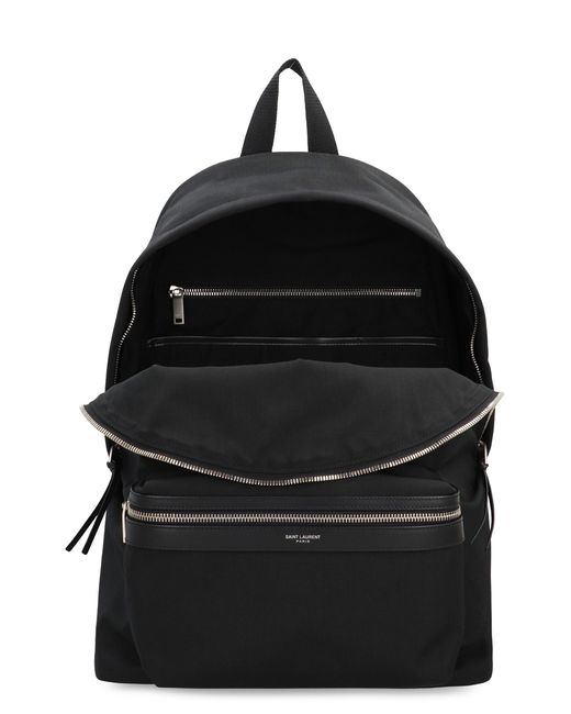 Saint Laurent Black City Technical Fabric Backpack for men