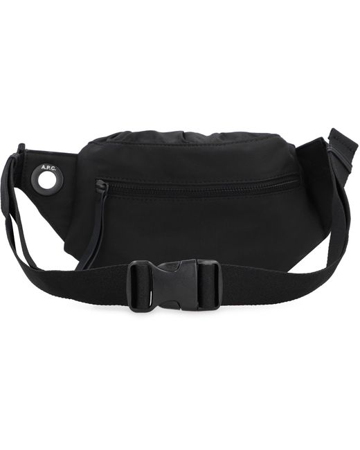 A.P.C. Black Reset Technical Fabric Belt Bag for men