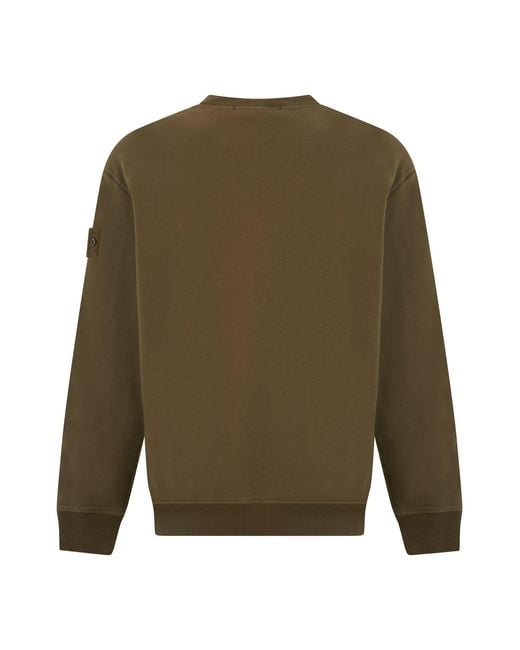 Stone Island Green Sweatshirt With Crew Neck for men