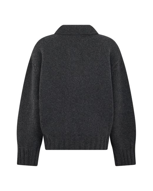 The Attico Black Cardigan With Collar