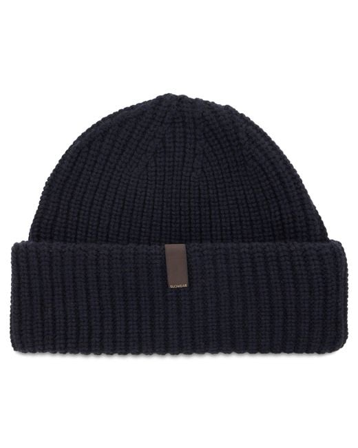 Slowear Blue Cashmere Knit Beanie for men