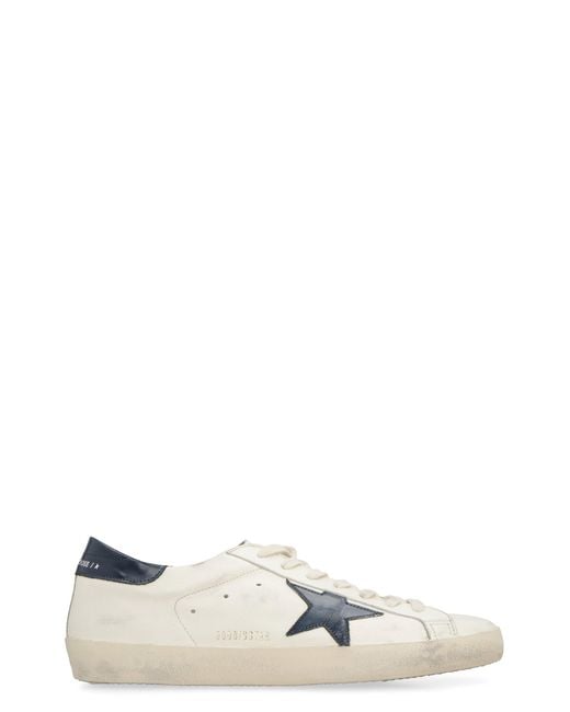 Golden Goose Deluxe Brand White Super-Star Leather Low-Top Sneakers for men