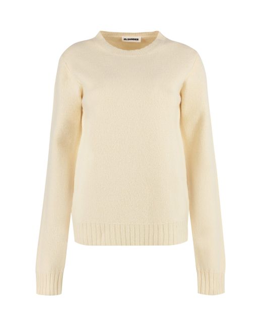 Jil Sander Natural Crew-Neck Wool Sweater