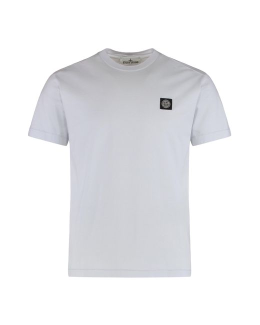 Stone Island White Crew Neck T-Shirt for men