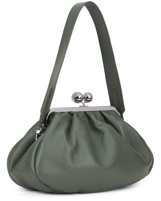Weekend by Maxmara Green Clutch With Metal Closure