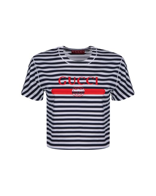 Gucci Blue Striped Jersey T-shirt