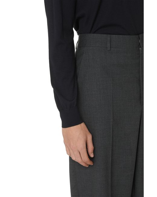 Valentino Garavani Black Wool Tailored Dress Trousers for men