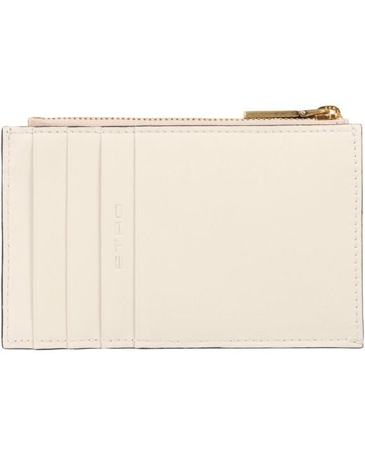 Etro Natural Leather Card Holder