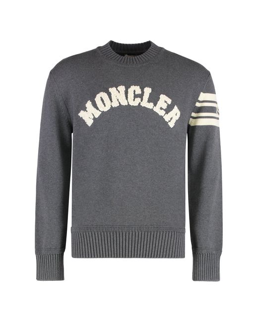 Moncler Gray Sweater With Round Neck for men