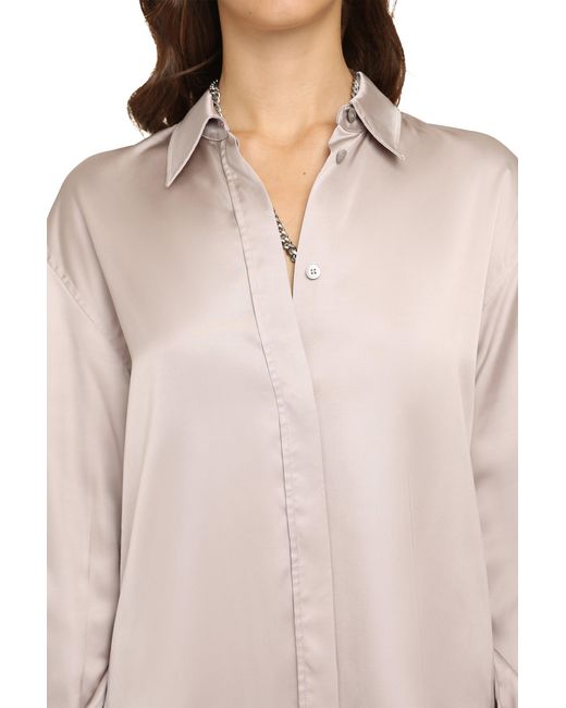 Golden Goose Deluxe Brand Pink Oversized Shirt With Side Slits