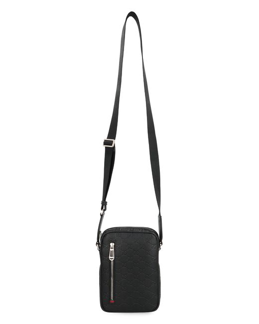 Gucci Black Gg Emblem Shoulder Bag Small Size for men