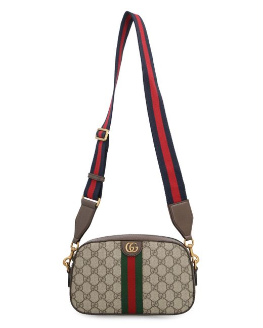 ショルダーバッグ Gucci Gg Supreme Fabric And Leather Ophidia Crossbody Bag Gucci Ophidia Gg Supreme Fabric Shoulder Bag in Gray for Men