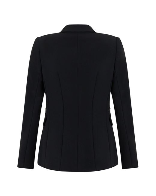 Elisabetta Franchi Black Single-Breasted Tailored Blazer For