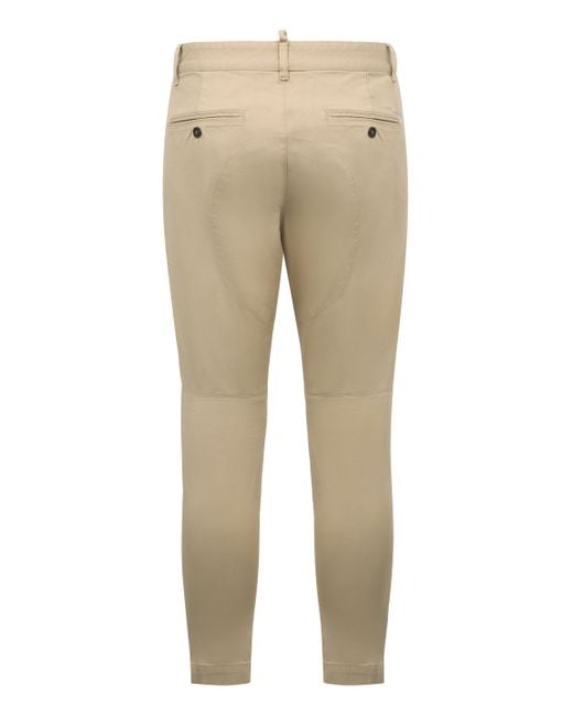 DSquared² Natural Refined Chino Stretch Pants for men