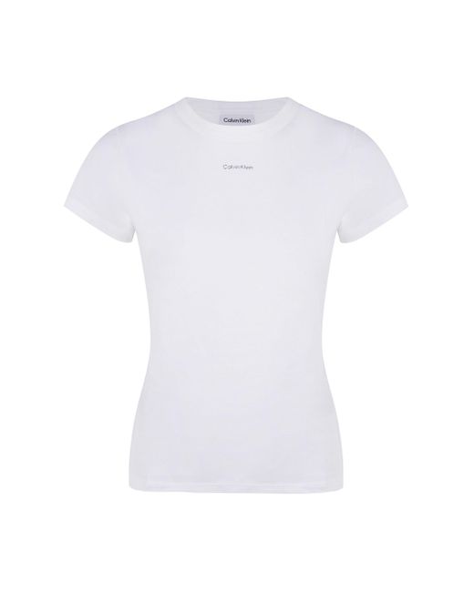 Calvin Klein White Logo Print T-Shirt